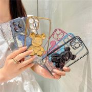 iPhone 13 Pro Max Violent Bear Plating Clear Phone Case (17)
