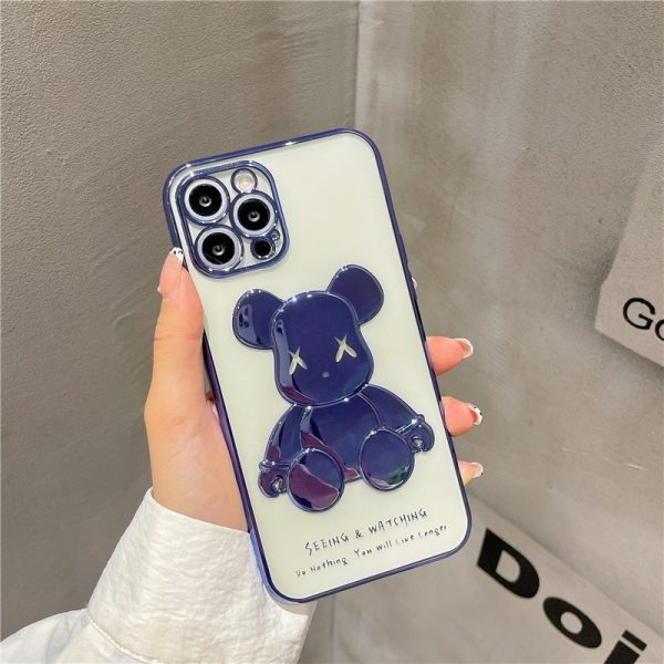 iPhone 13 Pro Max Violent Bear Plating Clear Phone Case (3)