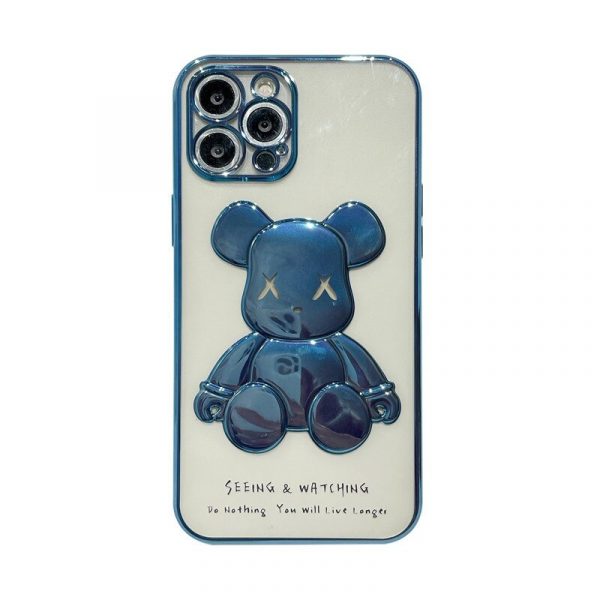 iPhone 13 Pro Max Violent Bear Plating Clear Phone Case (9)